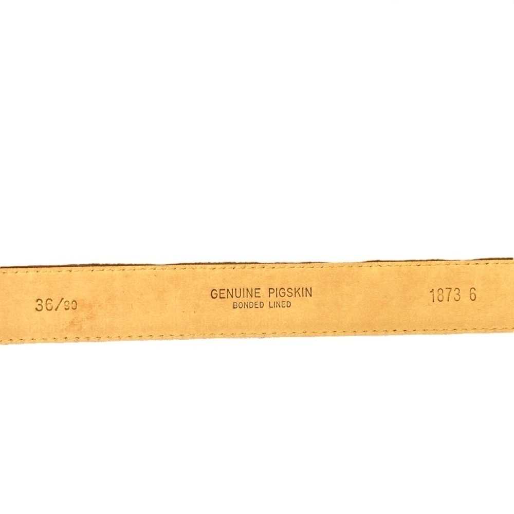 Vintage Pigskin Leather Belt Gold Buckle Bonded Lining Golden Brown Women’s M/L - Picture 5 of 6